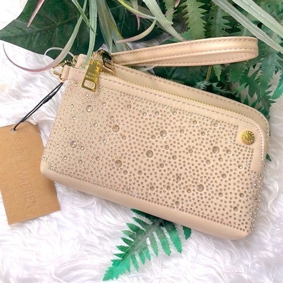 Steve Madden Handbags - Brand New Steve Madden Bejeweled Sparkly Double Zip Trell Wristlet Pouch Beaded